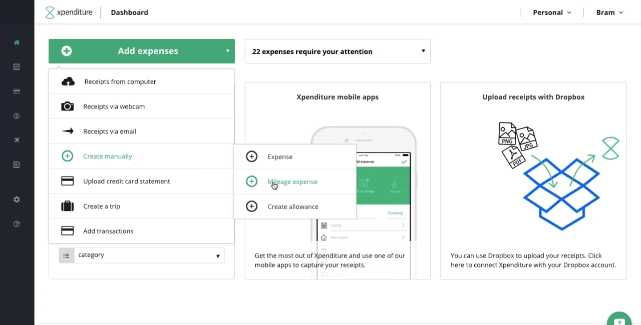 How to add expenses in Xpenditure